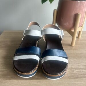 Cole Haan Women's Navy and White Sandals